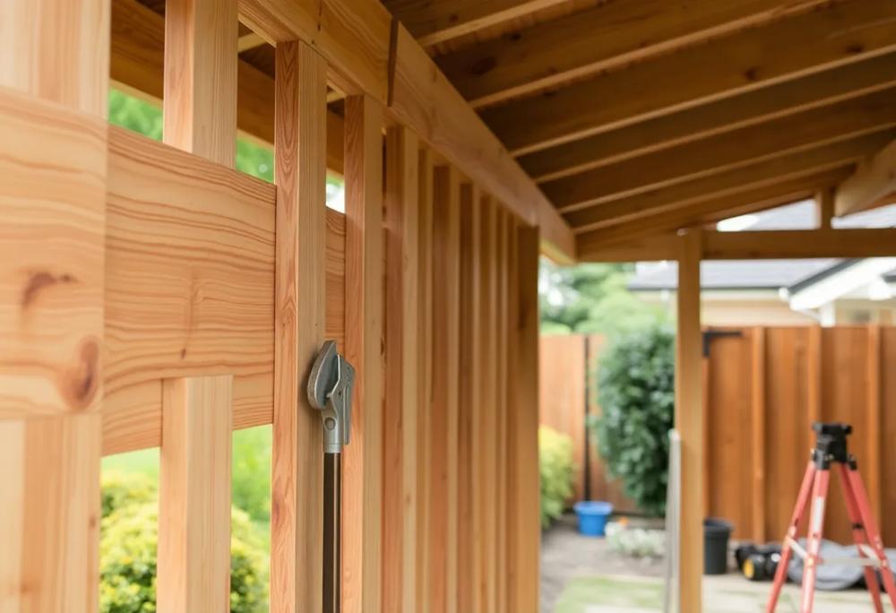 wooden carport